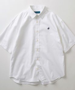 BEVERLY HILLS POLO CLUB シャツ 「0」「BEVERLY CLUB/ビバリーヒルズポロクラブ」ワイドシルエット ワンポイントロゴ刺繍 レギュラーカラー半袖