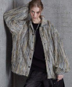 SERACE シャツ 「SERACE」Loose stripe shaggy shirt / ルーズストライプシャギーシャツ メンズ レディース