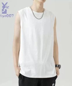 タンク メンズ インナー ス ノースリーブ 学生 ひんやり 涼しい Tシャツ 接触冷感 Vネック 快適 無地 夏 冷感 肌着