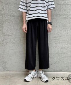 パンツ ワイドパンツ ガウチョパンツ メンズ ロングパンツ 九分丈 ボトムス 夏 カジュアル おしゃれ メンズファッション 大人 ゆったり