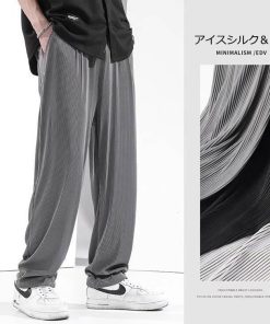 夏パンツ涼しい メンズ 冷感サラサラ 涼しい ワイドパンツ パンツ ゴルフ 冷感 長ズボン アイスシルクパンツ 速乾 ストレッチパ