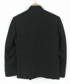 学生服 学ラン 155A 男子 カンコー 上着 丸洗い可 ウール混 標準型学生服 ラウンドカラー カシドス 黒 中古 ランクC a3 JJ6822