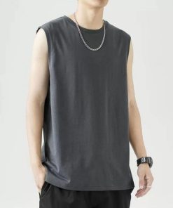 夏 おしゃれ ノースリーブ 袖なし カットソー Tシャツ メンズ 大きいサイズ タンクトップ 筋トレ トップス トレーニングウェア 2枚セット ジム